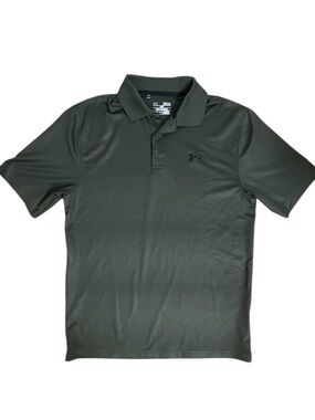 Under Armour HeatGear Green Polo Shirt Men’s Medium Loose Athletic Golf